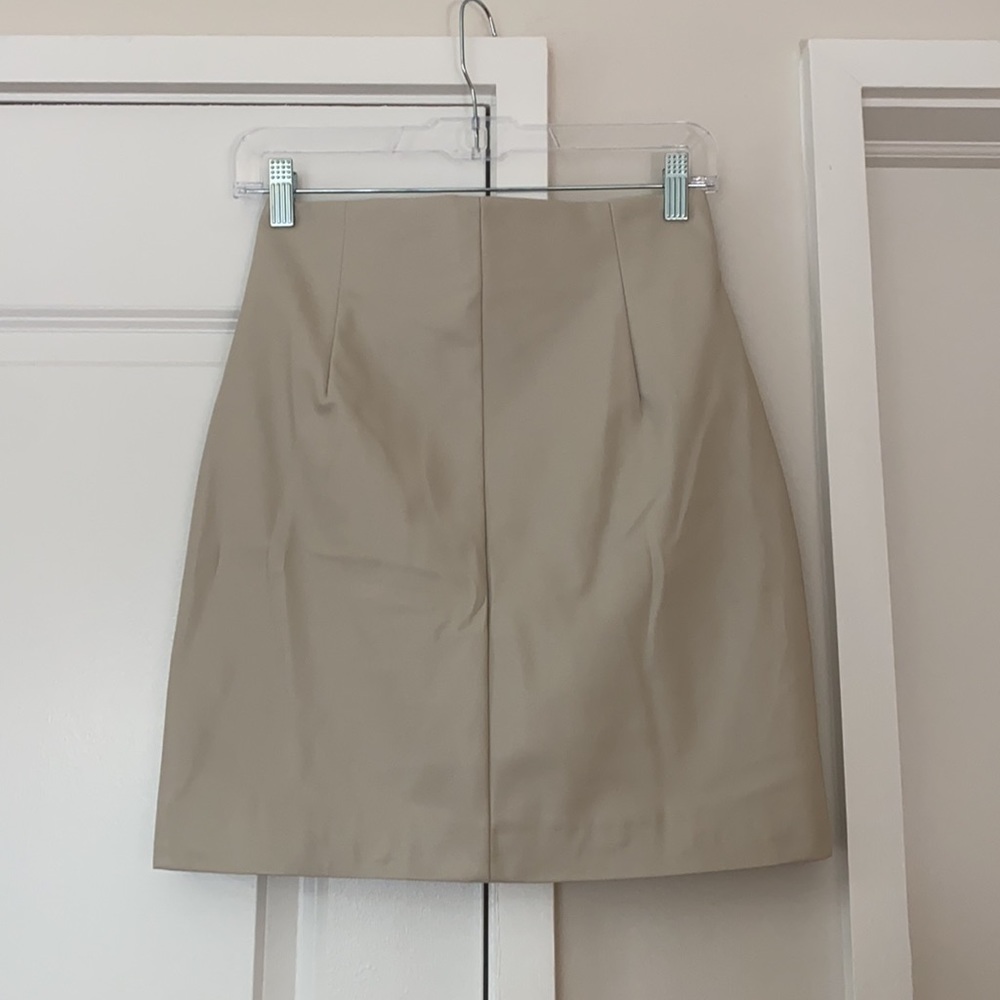 H&M Faux Leather Cream Skirt